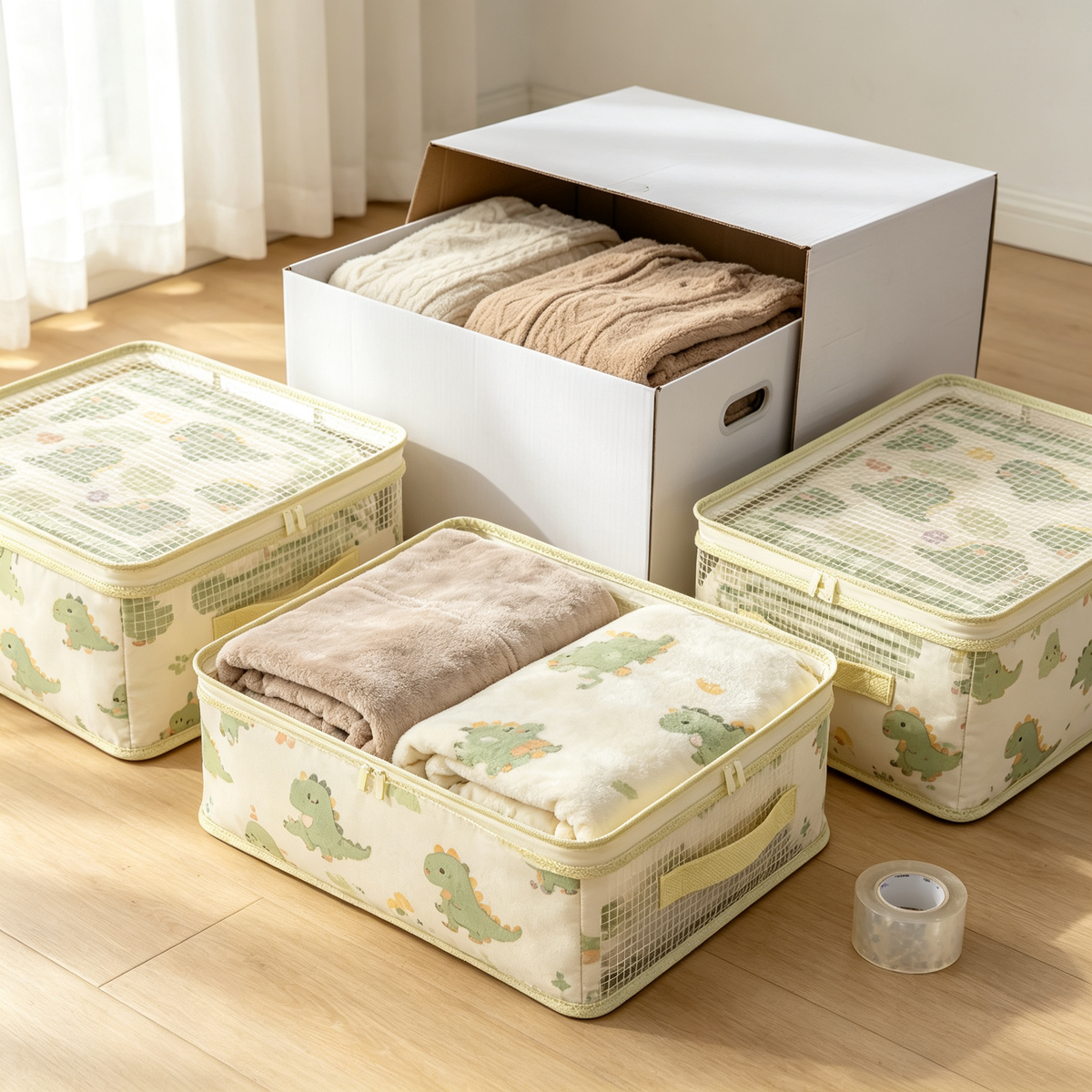 🌿 Home Essential | Mesh Fabric Bedding Storage | Space-Saving Closet Organization Solution