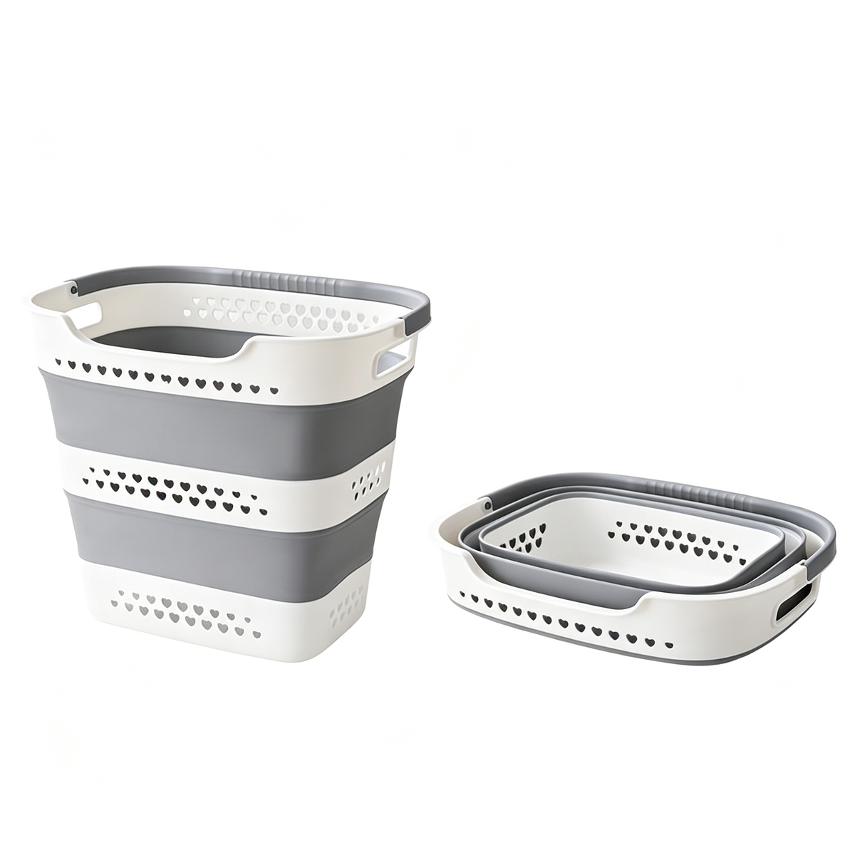 🧺 Home Storage | Foldable Plastic Laundry Basket | Space-Saving Design for Modern Homes