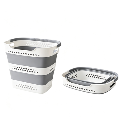 🧺 Home Storage | Foldable Plastic Laundry Basket | Space-Saving Design for Modern Homes