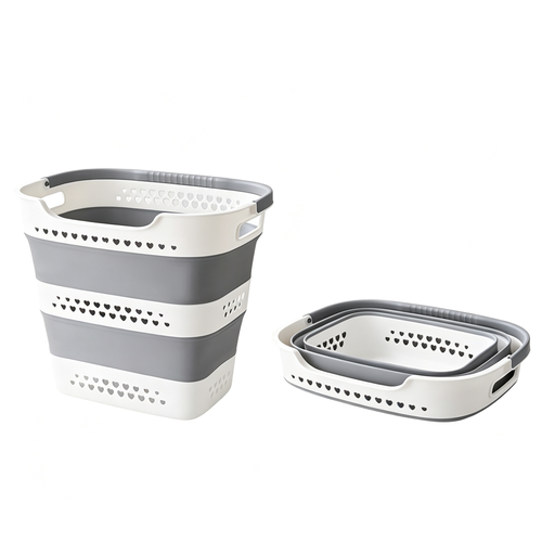 🧺 Home Storage | Foldable Plastic Laundry Basket | Space-Saving Design for Modern Homes