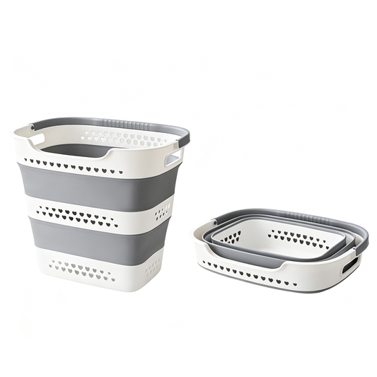 🧺 Home Storage | Foldable Plastic Laundry Basket | Space-Saving Design for Modern Homes