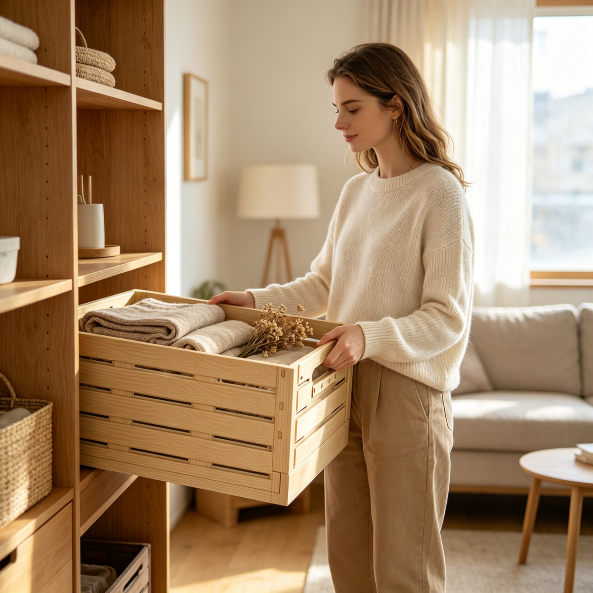 🌿 Home Storage | Wood Grain Organizer | Rustic Space-Saving Décor for Every Room