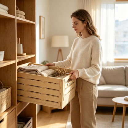 🌿 Home Storage | Wood Grain Organizer | Rustic Space-Saving Décor for Every Room