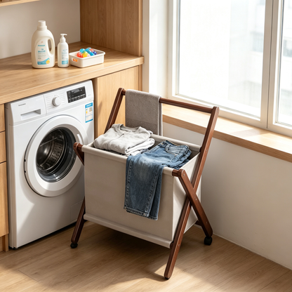 🧺 Home Storage | Cotton Fabric Organizer | Stylish Laundry Solution for Modern Bedrooms