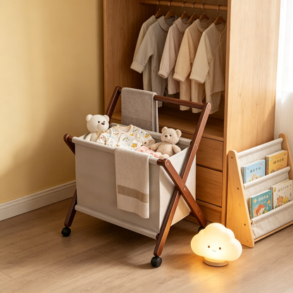 🧺 Home Storage | Cotton Fabric Organizer | Stylish Laundry Solution for Modern Bedrooms