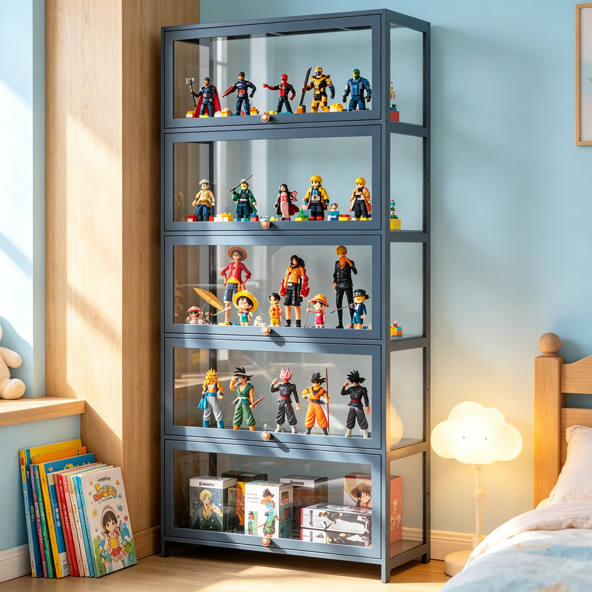 🧸 Toy Storage | Acrylic Display Cabinet | Modern Organizer for Kids’ Collections