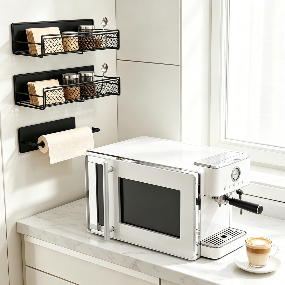 🖤 Home Organizer | Metal Wall Storage | Modern Kitchen & Office Space Saver