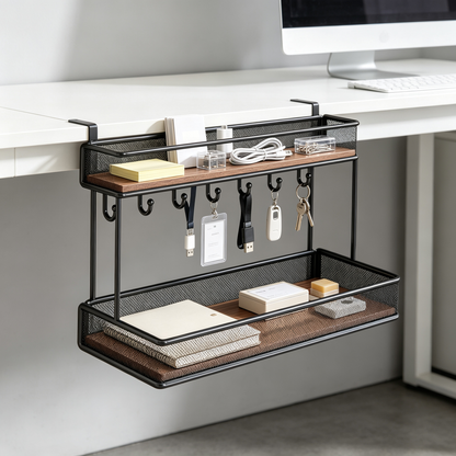 ✨ Home Storage | Metal Tiered Organizer Rack | Stylish Desktop Display for Modern Spaces