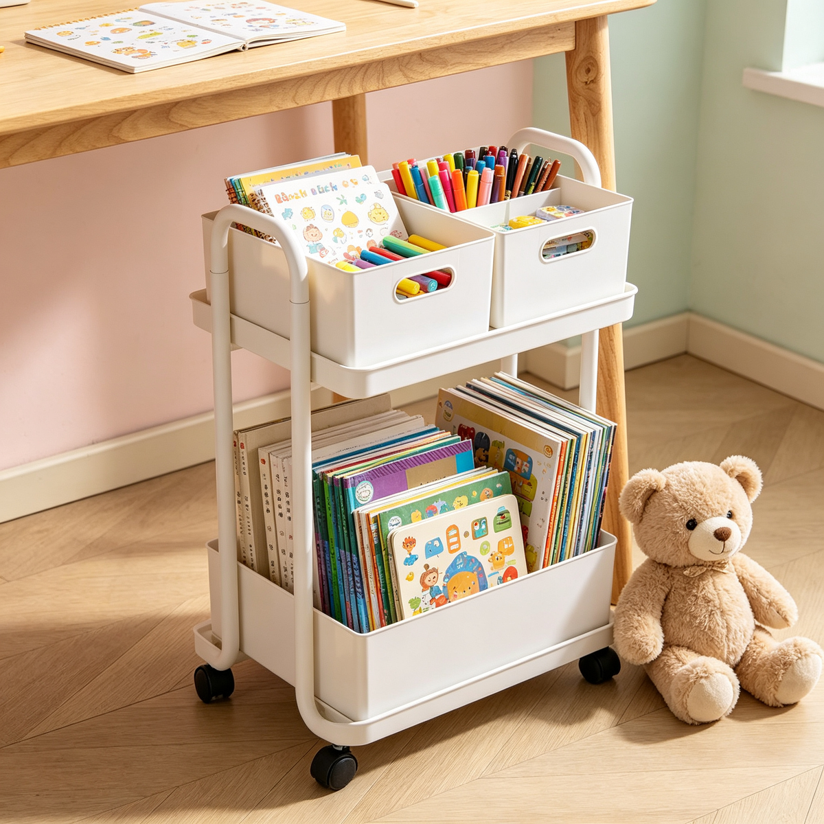 🏠 Home Storage | Plastic Rolling Organizer | Modern Space-Saving Cart for Every Room