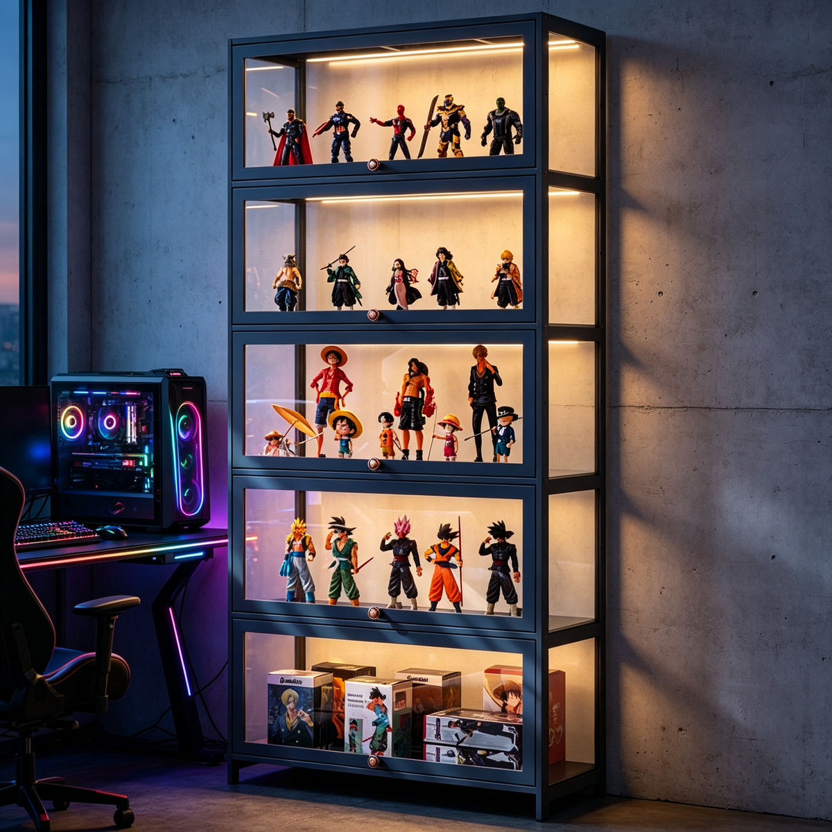 🧸 Toy Storage | Acrylic Display Cabinet | Modern Organizer for Kids’ Collections