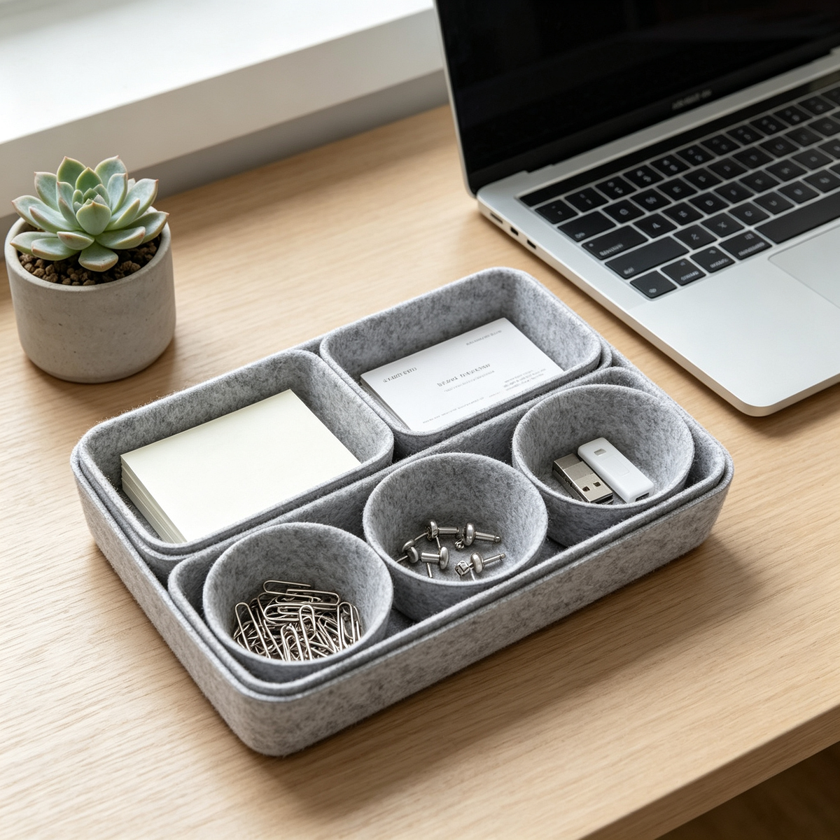 ✨ Home Storage | Felt Organizer Tray | Minimalist Desktop Storage for Everyday Spaces