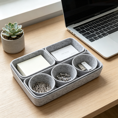 ✨ Home Storage | Felt Organizer Tray | Minimalist Desktop Storage for Everyday Spaces
