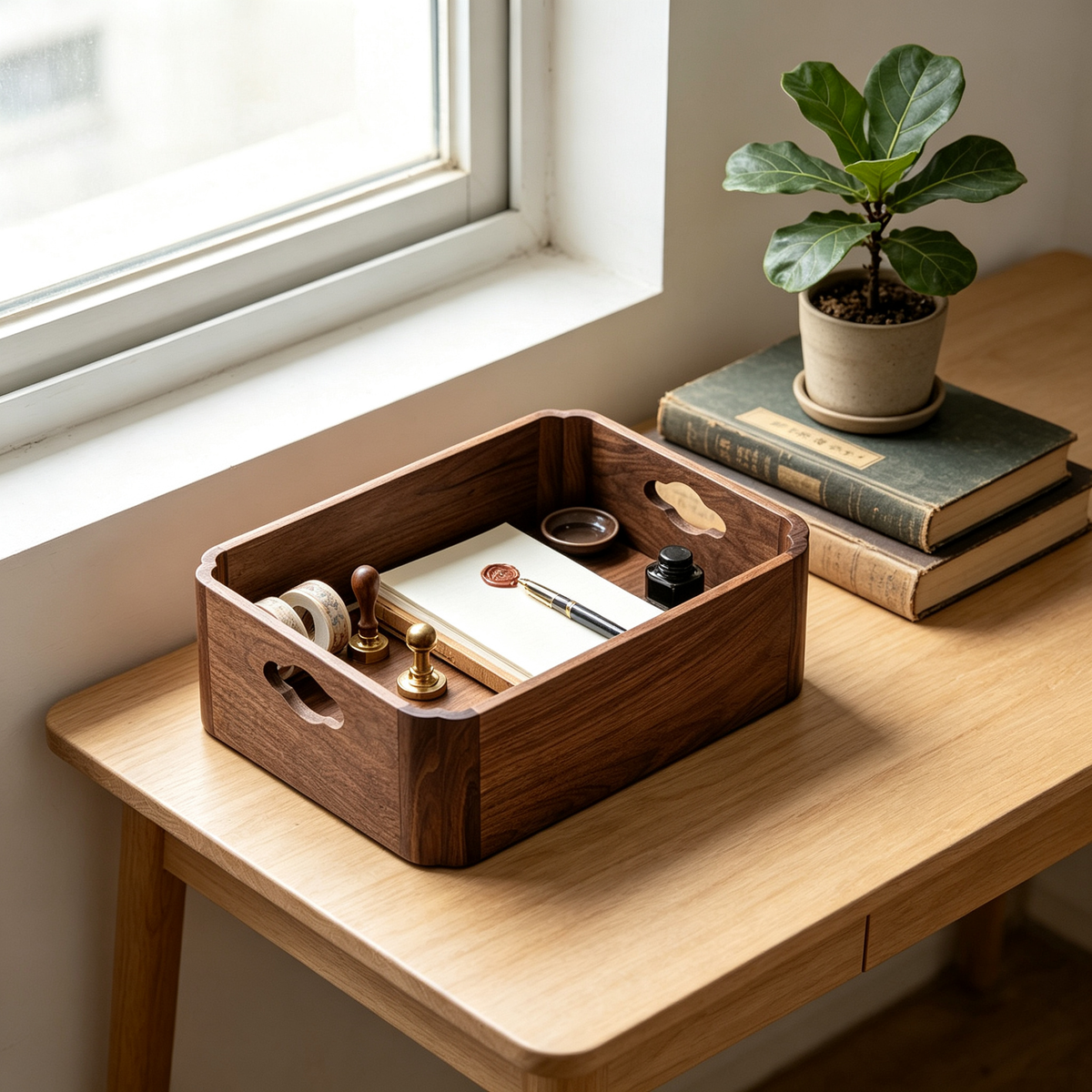 🌿 Home Storage | Natural Wood Organizer | Elegant Tea & Living Space Décor