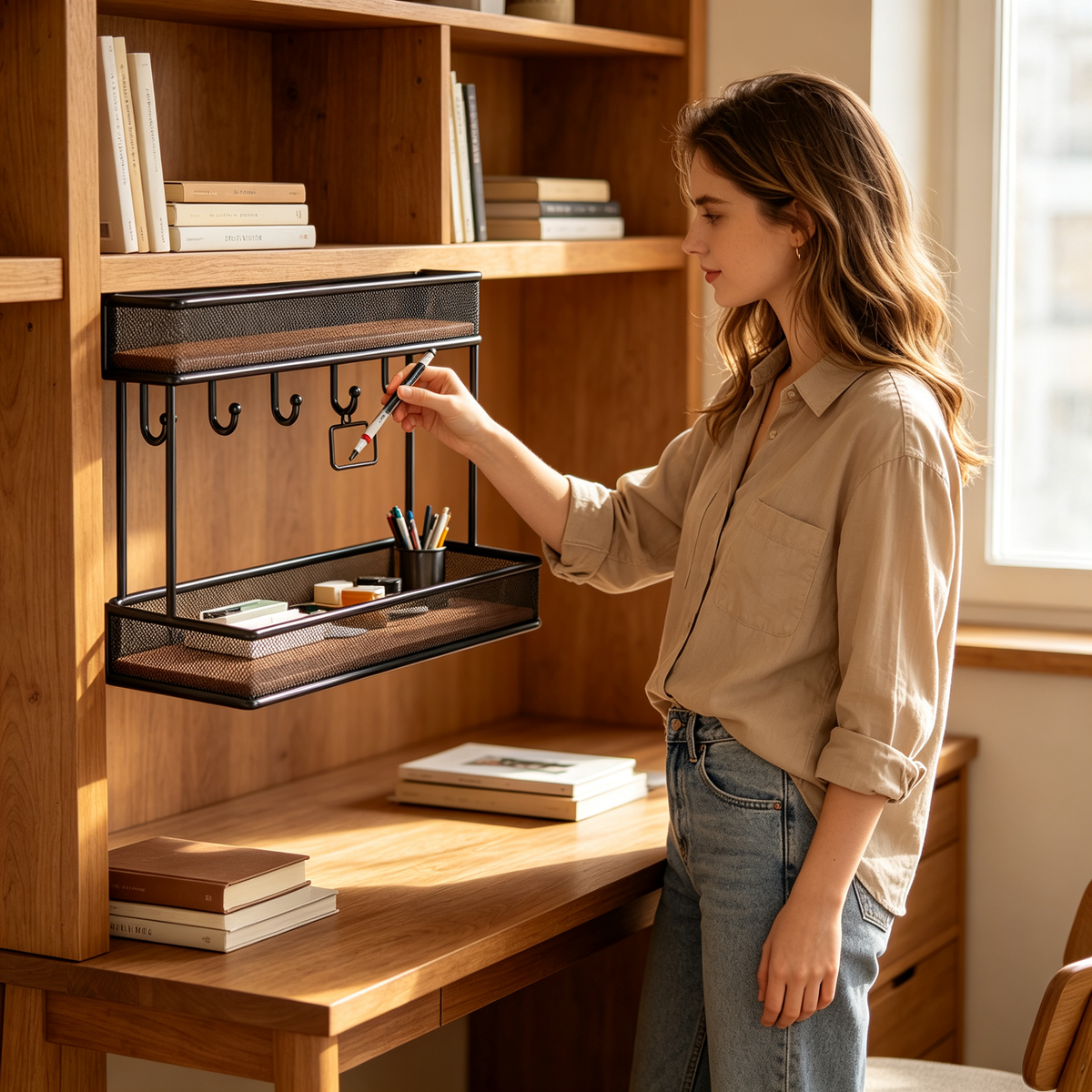 ✨ Home Storage | Metal Tiered Organizer Rack | Stylish Desktop Display for Modern Spaces