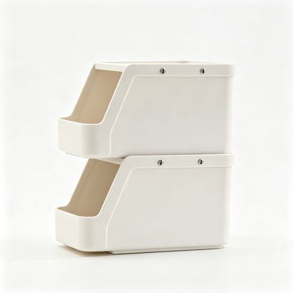 🏠 Home Organization | Stackable Plastic Storage Rack | Multi-Level Vanity Display for Modern Spaces