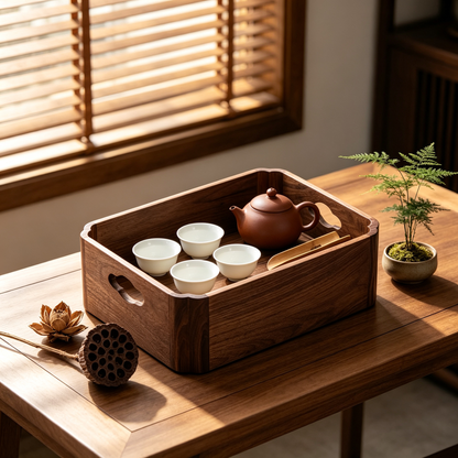 🌿 Home Storage | Natural Wood Organizer | Elegant Tea & Living Space Décor