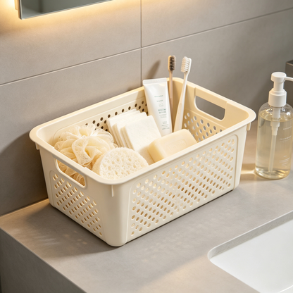 🏠 Home Storage | Plastic Organizer Basket | Minimalist Everyday Storage for Modern Homes