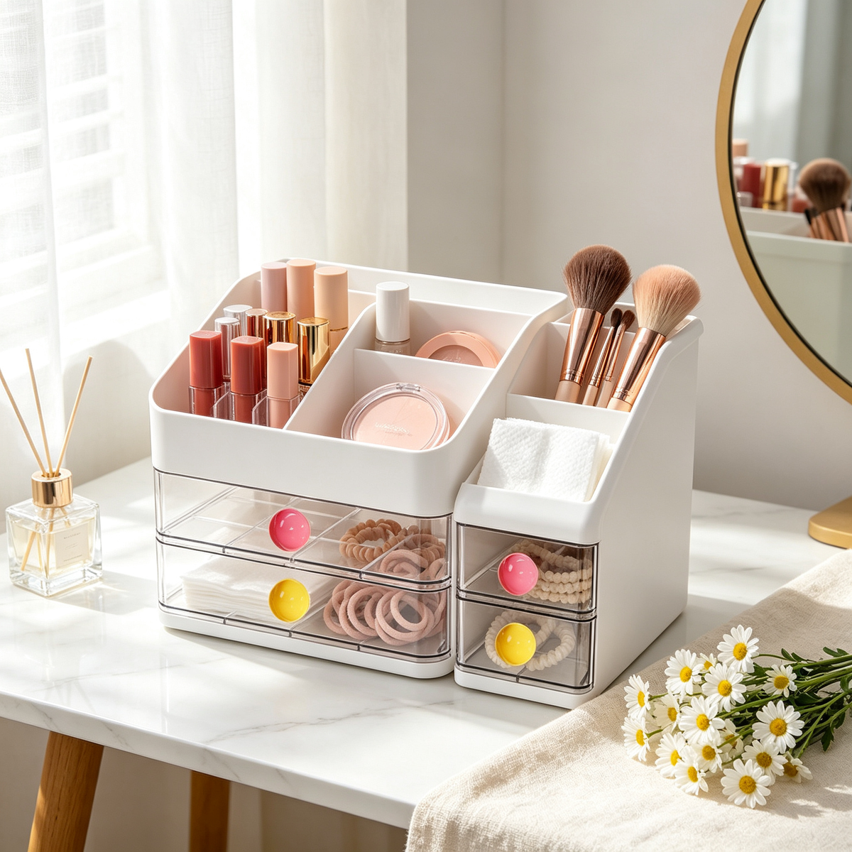 ✨ Beauty Storage | Acrylic Desktop Organizer | Elegant Makeup Display for Modern Vanities