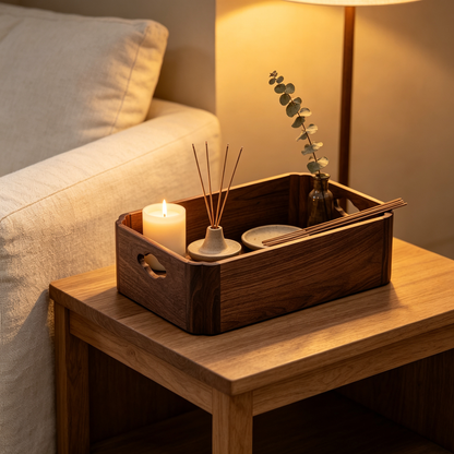 🌿 Home Storage | Natural Wood Organizer | Elegant Tea & Living Space Décor