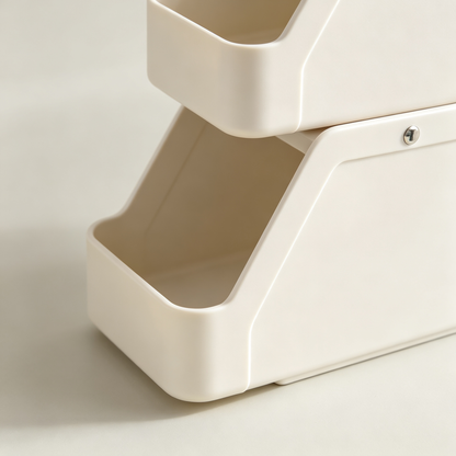 🏠 Home Organization | Stackable Plastic Storage Rack | Multi-Level Vanity Display for Modern Spaces
