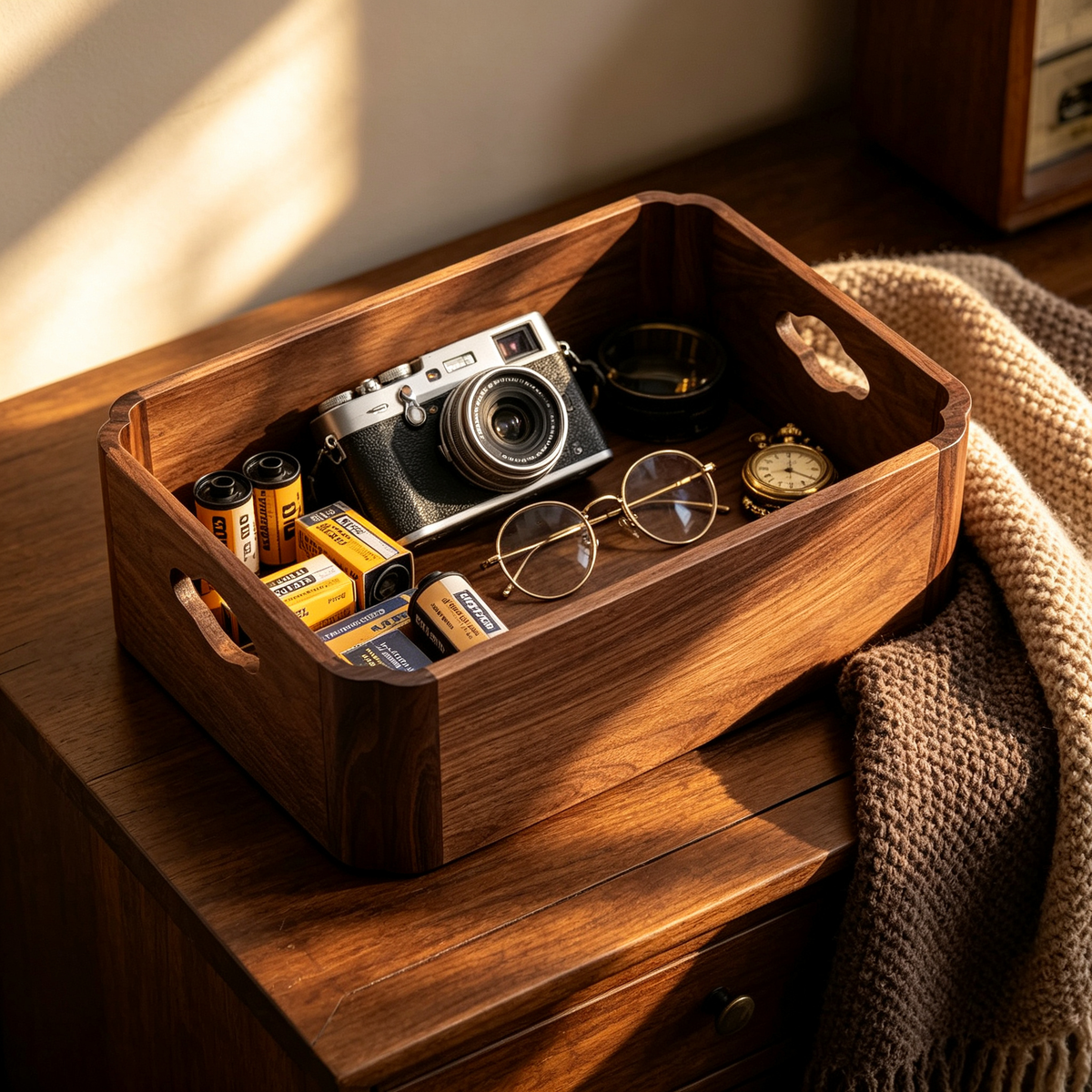 🌿 Home Storage | Natural Wood Organizer | Elegant Tea & Living Space Décor