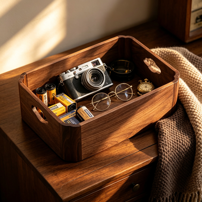 🌿 Home Storage | Natural Wood Organizer | Elegant Tea & Living Space Décor