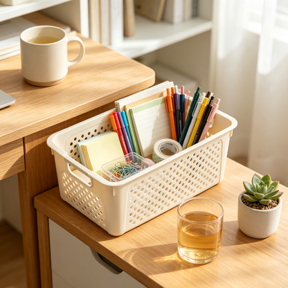 🏠 Home Storage | Plastic Organizer Basket | Minimalist Everyday Storage for Modern Homes