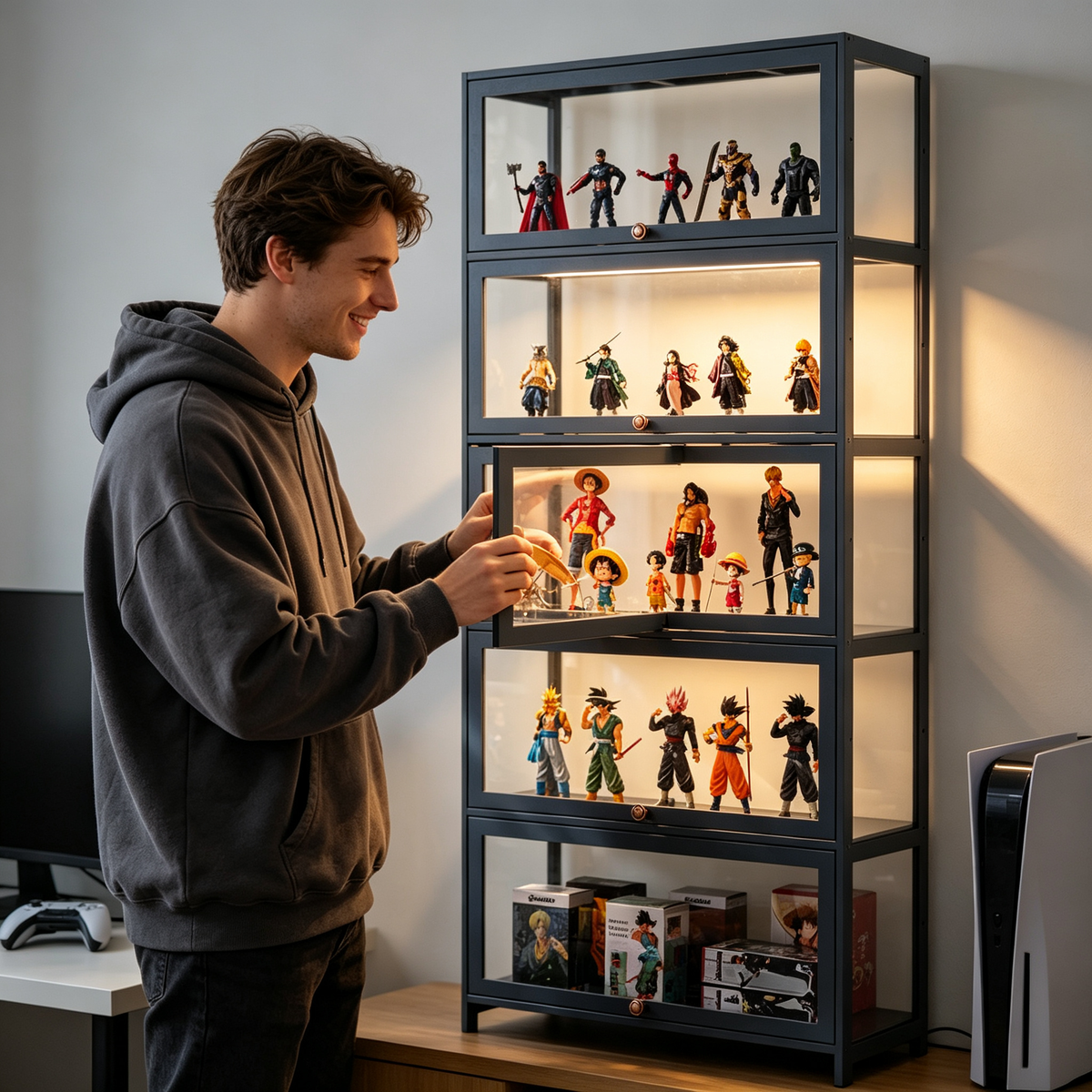 🧸 Toy Storage | Acrylic Display Cabinet | Modern Organizer for Kids’ Collections