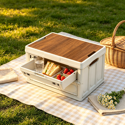 🏕️ Outdoor Storage | Foldable Plastic Organizer | Space-Saving Solution for Garages & Homes