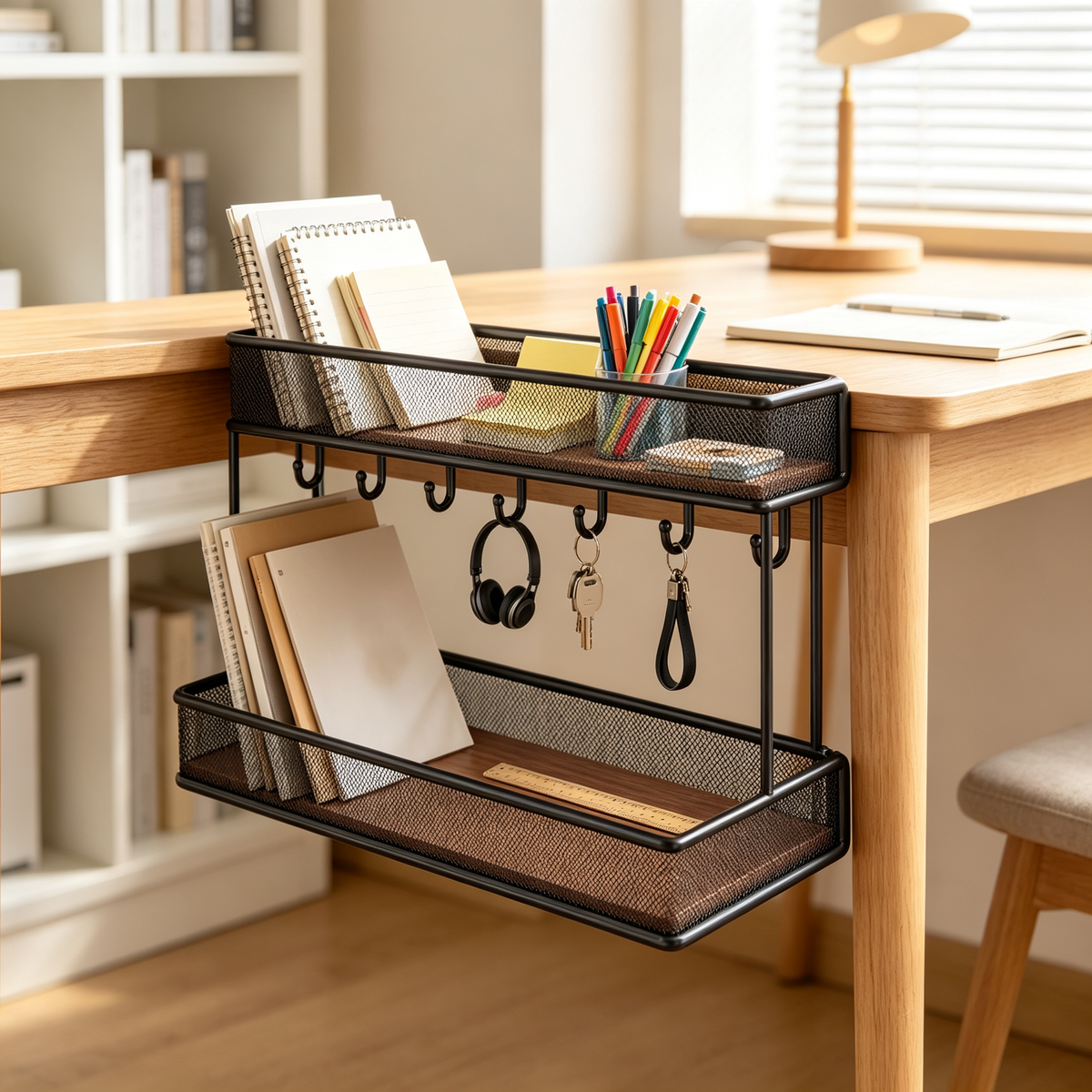 ✨ Home Storage | Metal Tiered Organizer Rack | Stylish Desktop Display for Modern Spaces