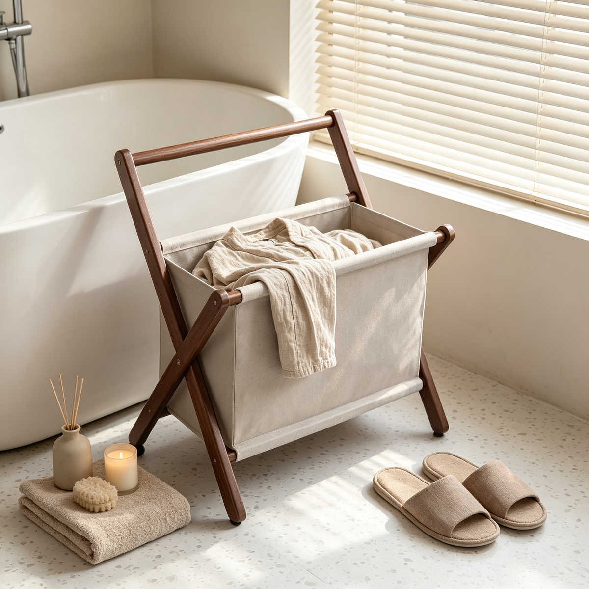 🧺 Home Storage | Cotton Fabric Organizer | Stylish Laundry Solution for Modern Bedrooms