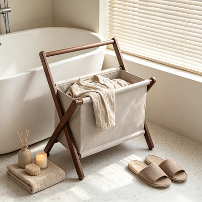 🧺 Home Storage | Cotton Fabric Organizer | Stylish Laundry Solution for Modern Bedrooms